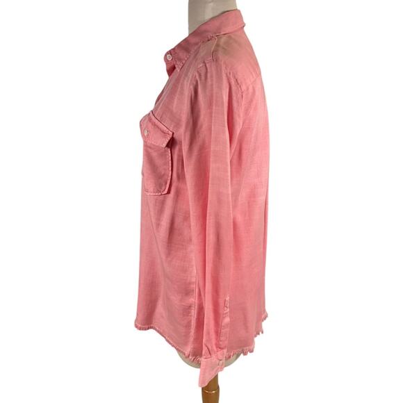 Zara Woman Premium Denim Collection Pink Lyocell Button-Down Shirt Size Medium - Picture 5 of 12